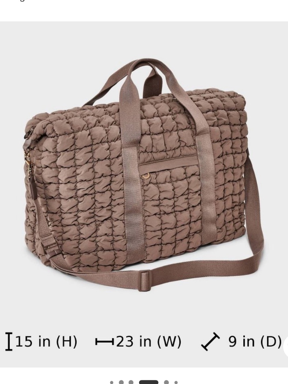 Universal Thread Quilted Knit Tote Bag | Taupe | Oversized Shoulder Bag - Picture 7 of 14